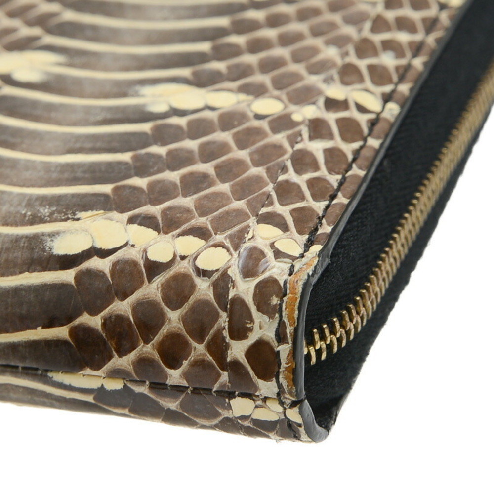 Celine Zip Brown Long Python Wallet Ivory White - image 4